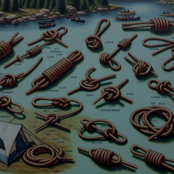 Quelles sont les compétences de base en nœuds marins pour un camping en bord de rivière?